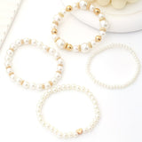 Set of Stackable Pearl Bracelets of 4