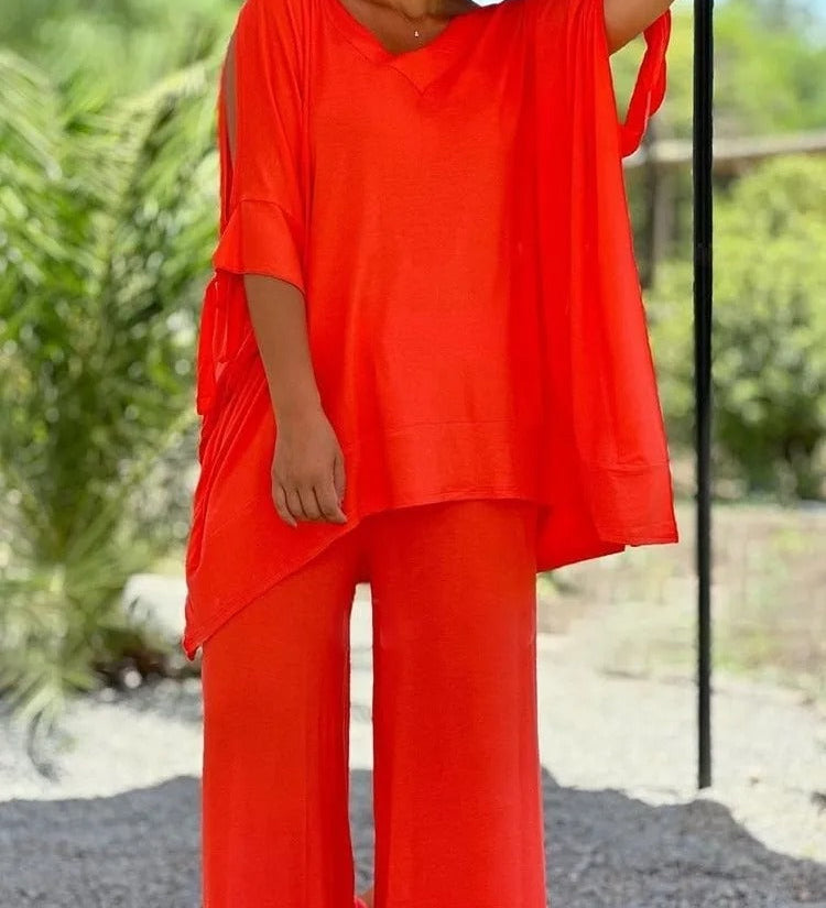 Ursula™ | Open Shoulder Tunic and Trousers Set