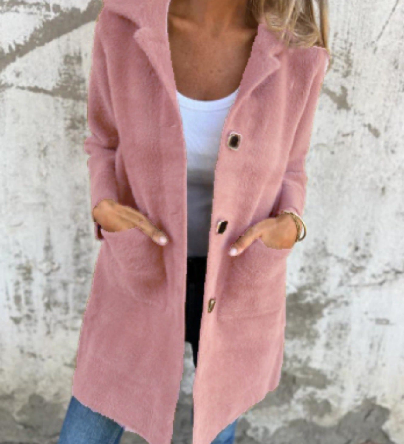 MORWENNA | LONG SLEEVE BUTTON COAT WITH POCKETS