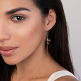 Stefanie – Gold Earrings with Delicate Pendant