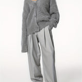 SERIAVI | V-NECK LIGHT GRAY CARDIGAN