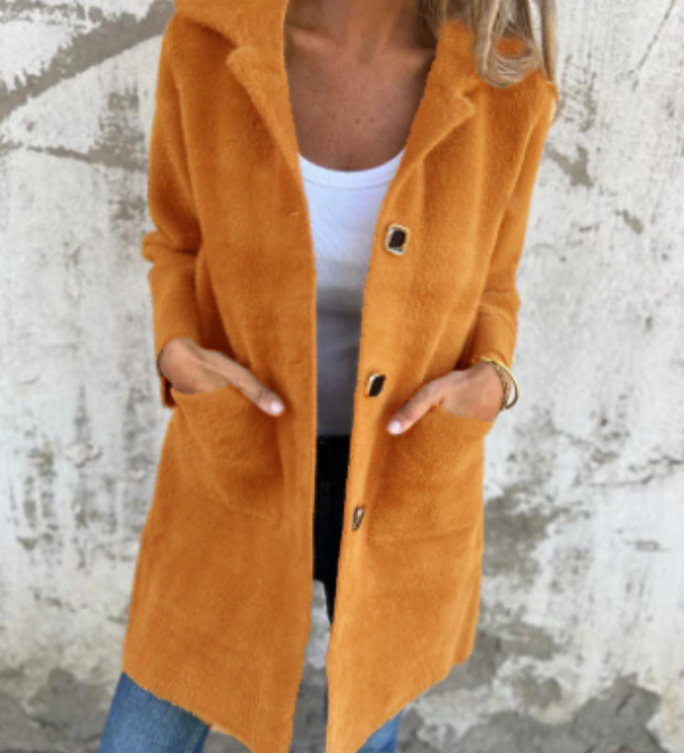 MORWENNA | LONG SLEEVE BUTTON COAT WITH POCKETS
