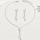ADJUSTABLE HEART PENDANT NECKLACE & EARRINGS SET