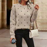 Casual Polka Dot Knit Jumper