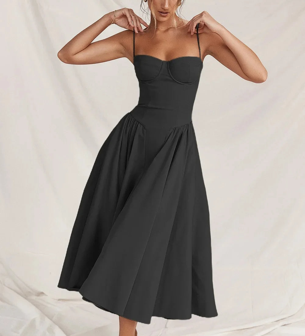 CHARMONE | LACE EVENING MIDI DRESS