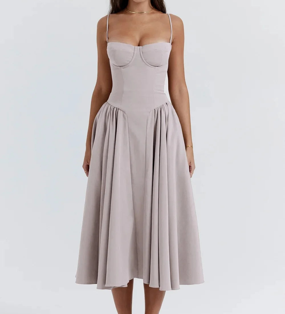 CHARMONE | LACE EVENING MIDI DRESS