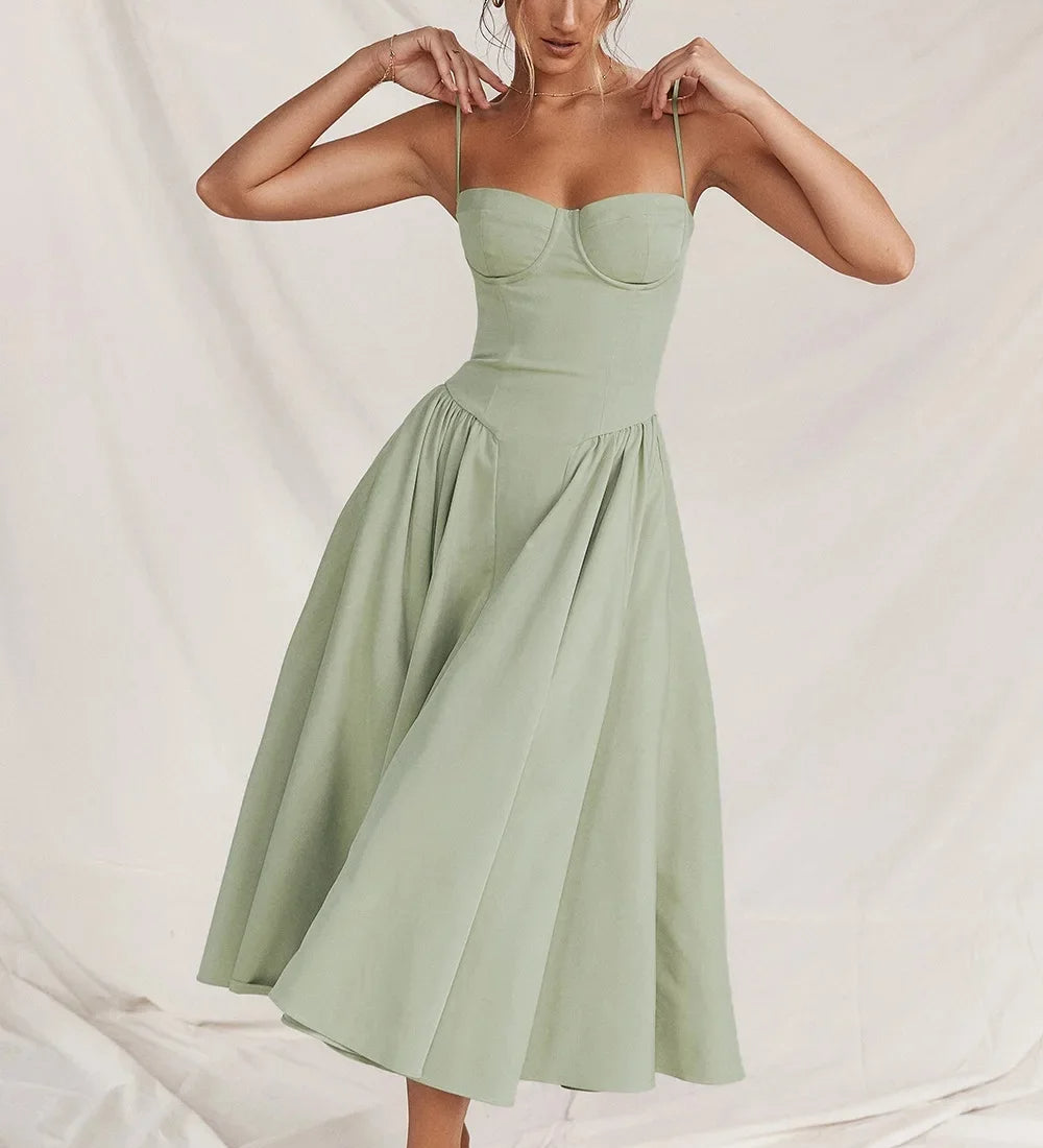 CHARMONE | LACE EVENING MIDI DRESS