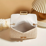 Domiziana | Square Woven Straw Crossbody Bag - Light Sand