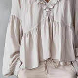 Airy Vintage-Inspired Ruffle Bohemian Blouse