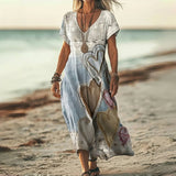 Vintage Heart Print Dress