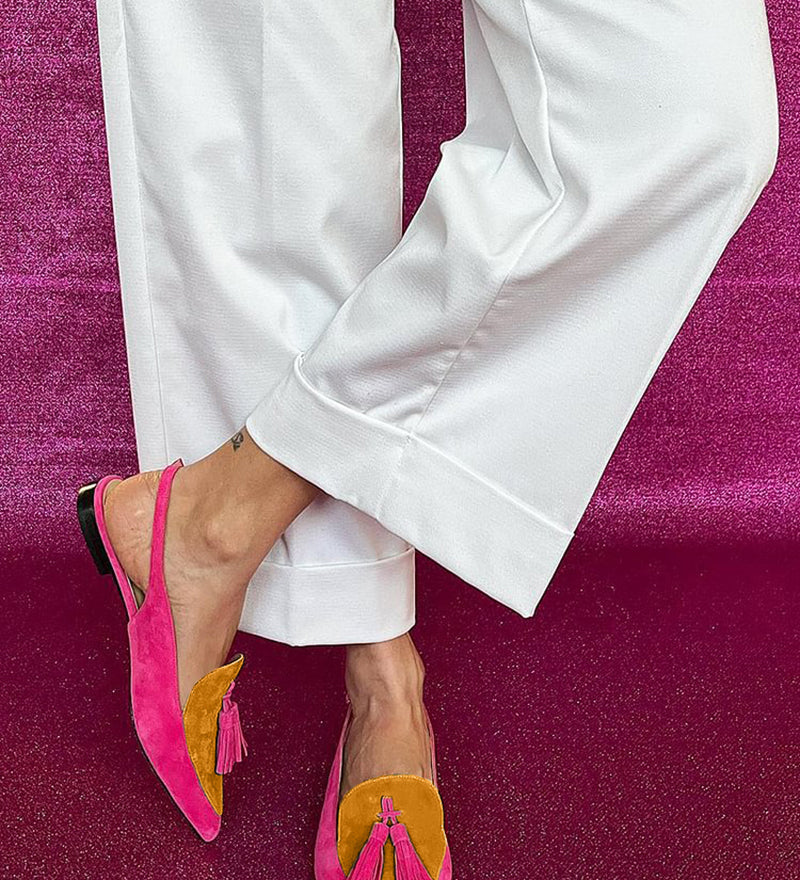 Loredana | Fringe Ballet Flats with Ankle Strap