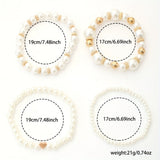 PEARL HEART BRACELET SET