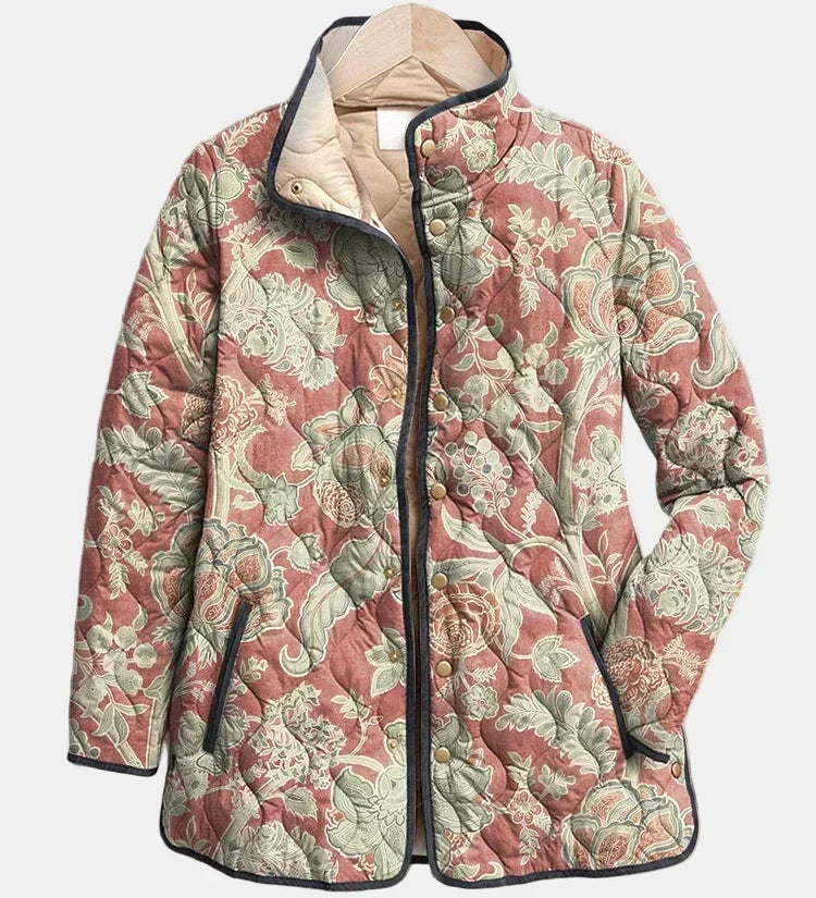 OLIVIA | Quilted Damask Terracotta Jacket Pauline