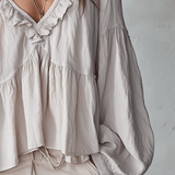 Airy Vintage-Inspired Ruffle Bohemian Blouse
