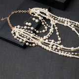 Multi-Layer Boho Pearl Statement Set
