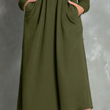 IVEY | OLIVE GREEN A-LINE DRESS
