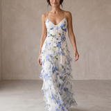 Uri | Midi Floral Dress with Ruffles
