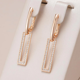 Elegant Hollow Rectangular Gold Earrings