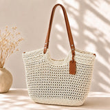 Camelia | Hand-Crocheted Woven Shopper Bag - Ivory