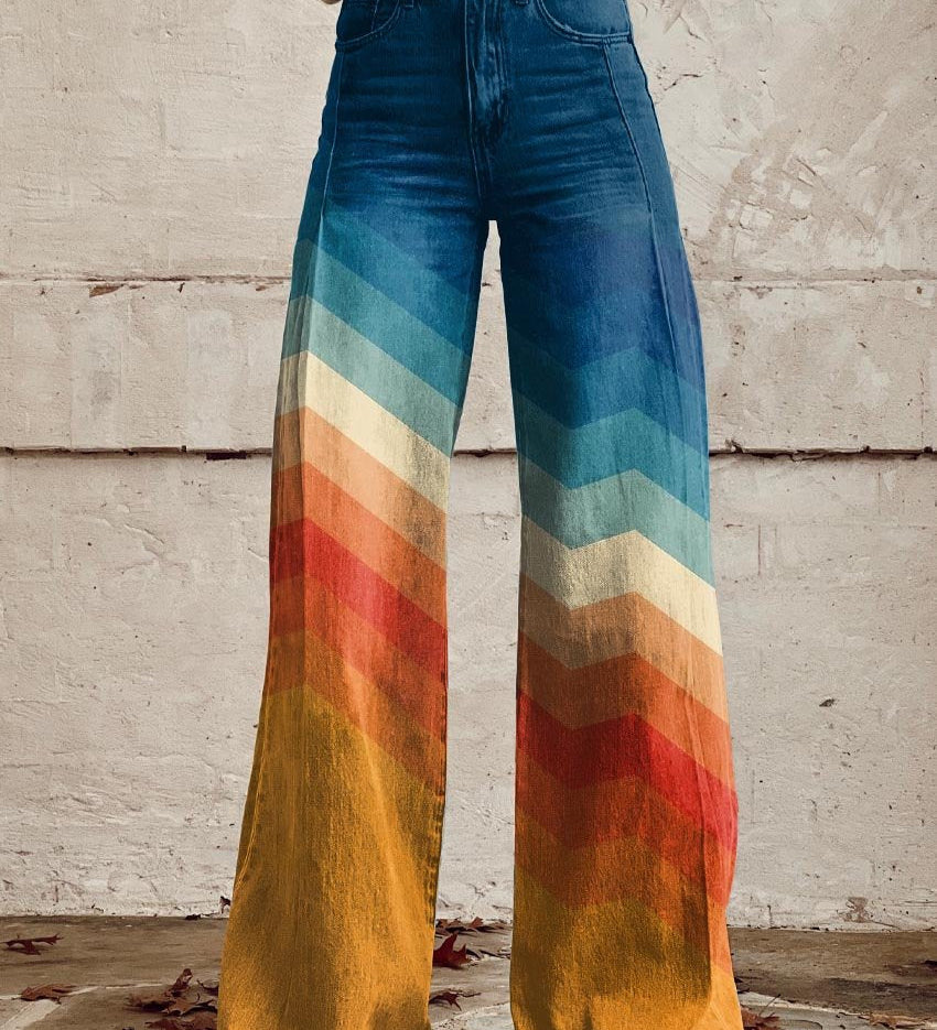 Léa™ | Stylish Retro Zigzag Trousers