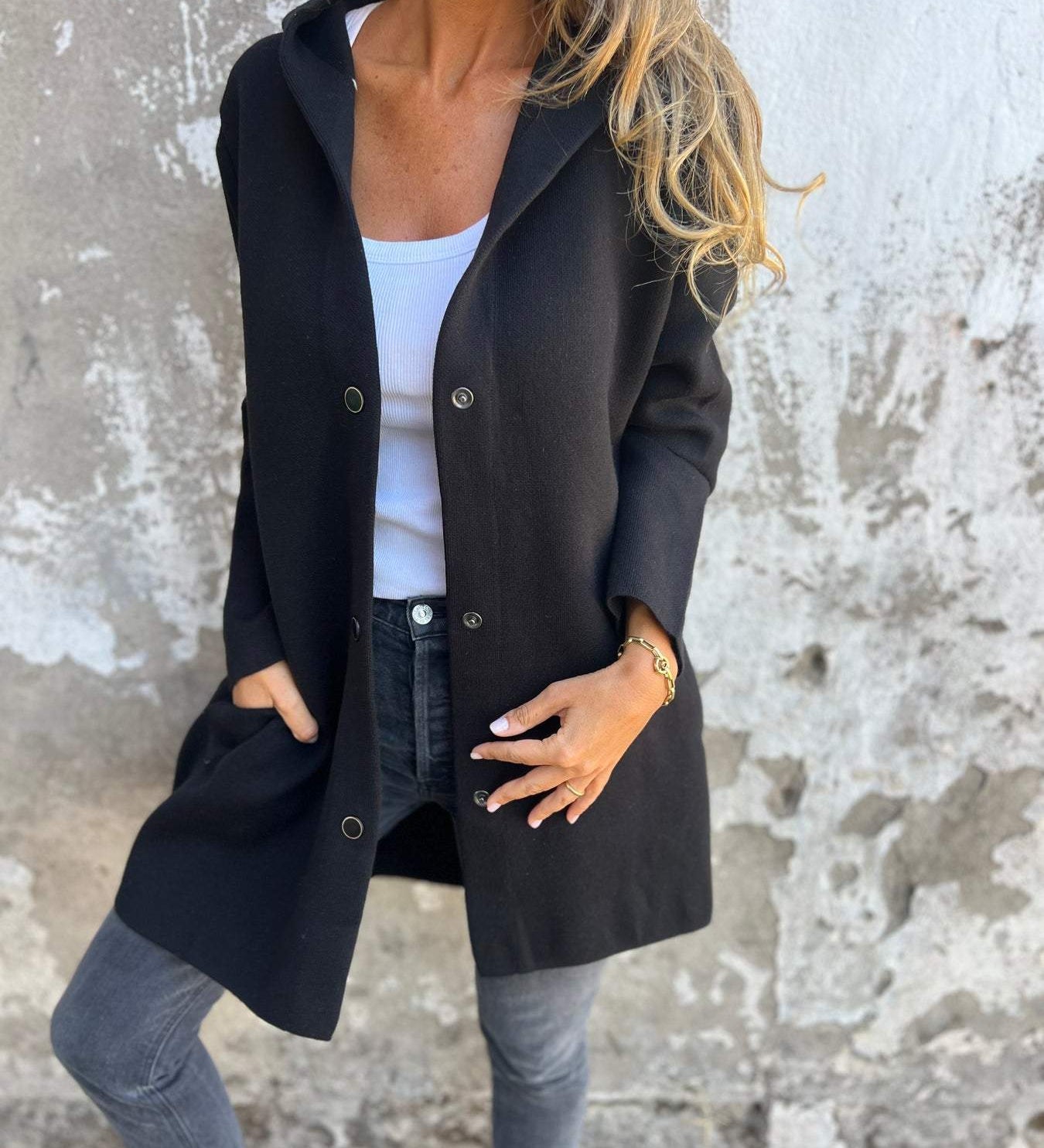 VIONNE | HOODIE JACKET WITH BUTTONS