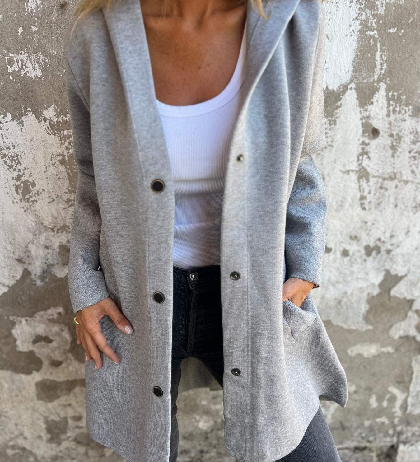 VIONNE | HOODIE JACKET WITH BUTTONS