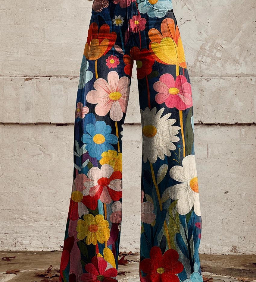 Léna™ | Floral Wide-Leg Trousers