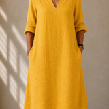 Fluid Dress with Long Sleeves Monique