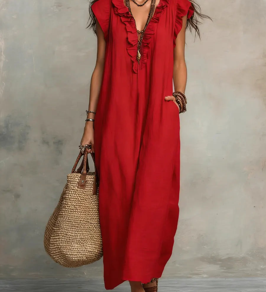 Chiara | Maxi Bohemian Dress with V-Neck