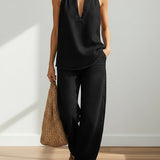 Ivy | Vintage Washed Soft Denim-Look Two-Piece Set