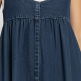 Karen | Vintage Washed Soft Cotton Feel Denim Maxi Dress