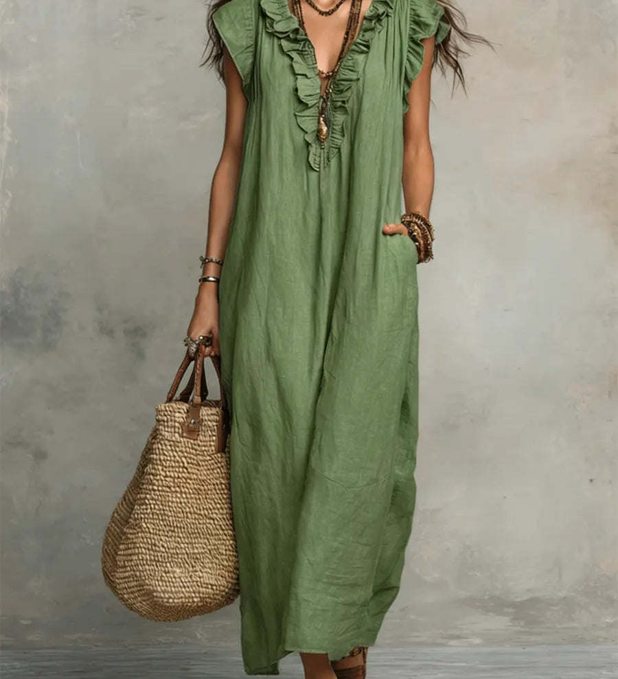 Chiara | Maxi Bohemian Dress with V-Neck