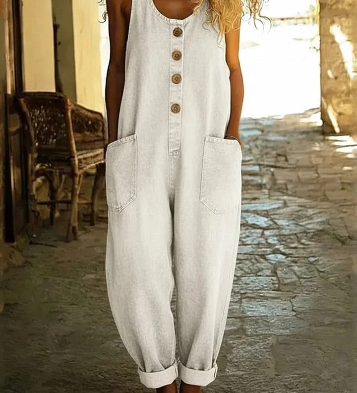 Ruth | Vintage Washed Cotton Denim Overalls