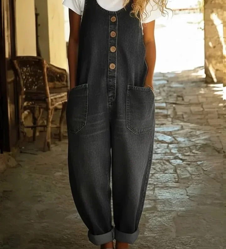 Ruth | Vintage Washed Cotton Denim Overalls