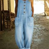 Ruth | Vintage Washed Cotton Denim Overalls