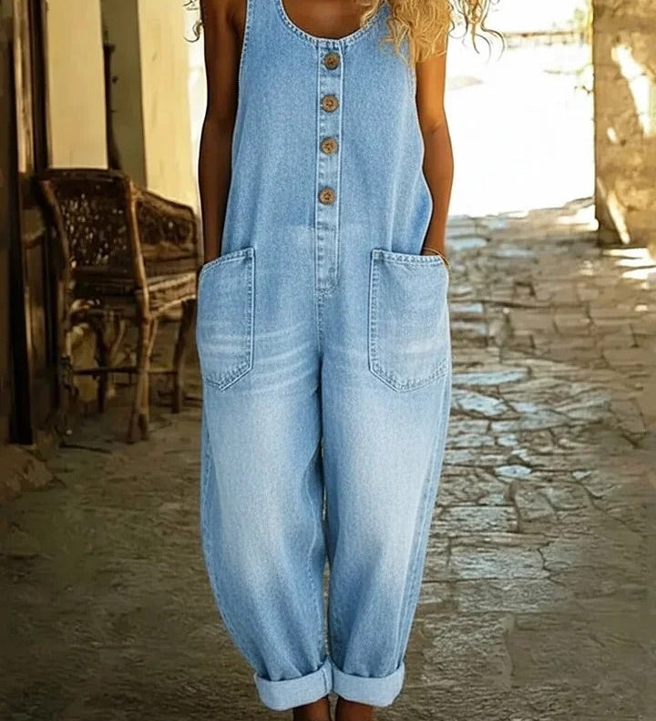 Ruth | Vintage Washed Cotton Denim Overalls