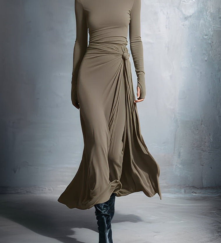 YASMINA | MAXI DRESS WITH SIDE TIE
