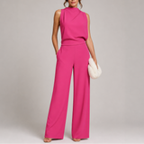 Anna Jumpsuit with Sleeveless Upper and Wide-Leg Design