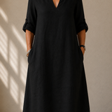 Straight Dress with Rolled Sleeves Pauline